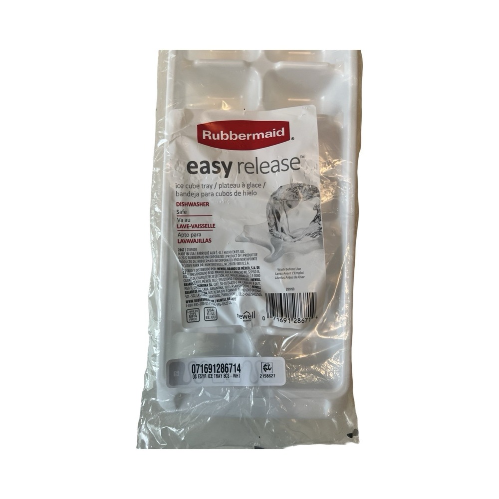 RUBBERMAID Easy Release Ice Cube Trays White BPA‎ Free 16 Cube Tray